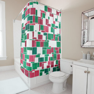 Modern Bold Red and Green Christmas Mondrian