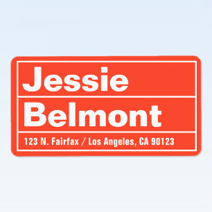 Modern Bold Red Orange Return Address Label