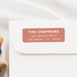Modern Bold Red Return Address<br><div class="desc">Add a touch of style to your mail with this bold return address label. The label features your family name in sans-serif capitals, standing out against a pastel red background. The return address is printed below in a clean, easy-to-read font. You can change the colour to any colour you prefer...</div>