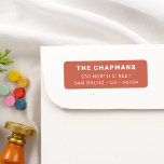 Modern Bold Red Return Address<br><div class="desc">Add a touch of style to your mail with this bold return address label. The label features your family name in sans-serif capitals, standing out against a pastel red background. The return address is printed below in a clean, easy-to-read font. You can change the colour to any colour you prefer...</div>
