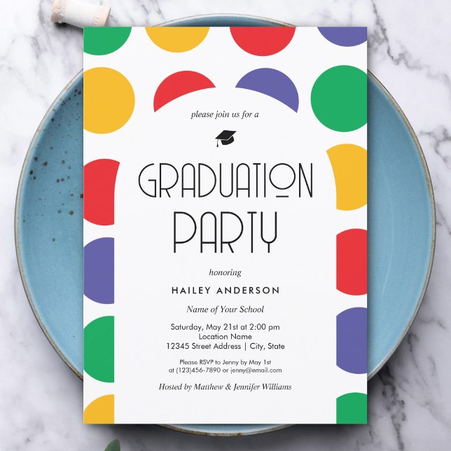 Modern Bold Retro 70s Graduation Invitation (Creator Uploaded)