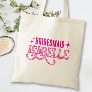Modern Bold Retro Wedding Bridesmaid Gift Tote Bag