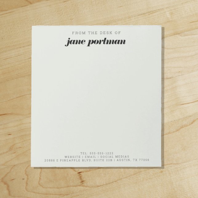 Modern Bold  Sage Green  From the Desk of Notepad ("Everyday is abundantly beautiful." 
Sincerely Best Wishes from Lucky Design World)