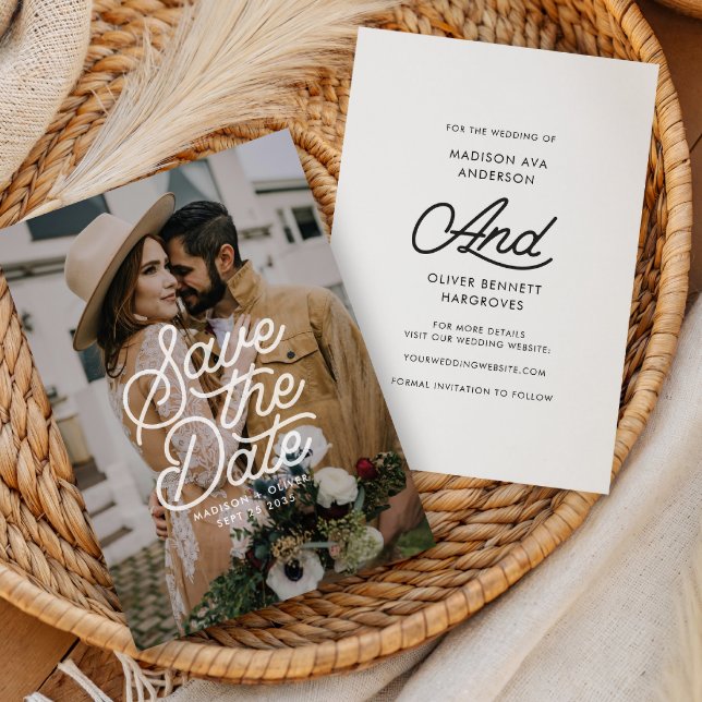 Modern Bold Save The Date Typography Photo Wedding (Creator Uploaded)