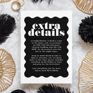Modern Bold Scalloped Border Black White Details Enclosure Card