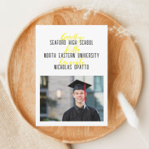 Modern Bold Script Boy High School Graduation