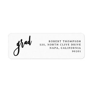 Modern Bold Script Grad Return Address Label