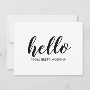 Modern Bold Script Hello Name Typography Note Card