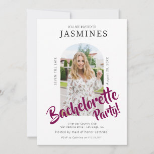 modern bold script  photo bachelorette Invitation 