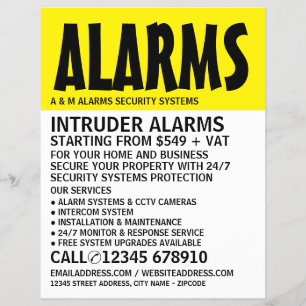 Modern Bold, Security Alarm Service Advertising Flyer