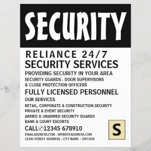 Modern Bold, Security Personnel Advertising Flyer