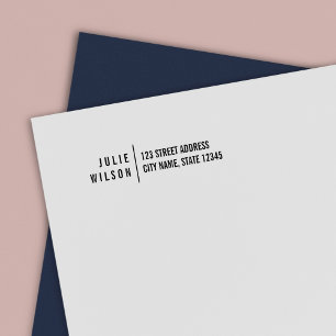 Modern Bold Separator Name Return Address Self-inking Stamp