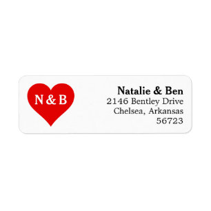 Modern Bold Single Heart Shape Initials
