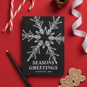 Modern Bold Snowflake Personalized Christmas Holiday Card
