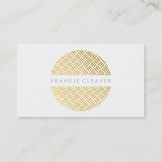 MODERN BOLD SPOT woven pattern gold hand drawn Business Card