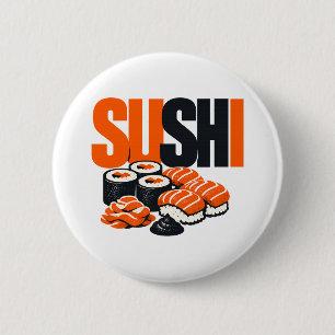 Modern Bold Sushi Graphic Art 2 Inch Round Button