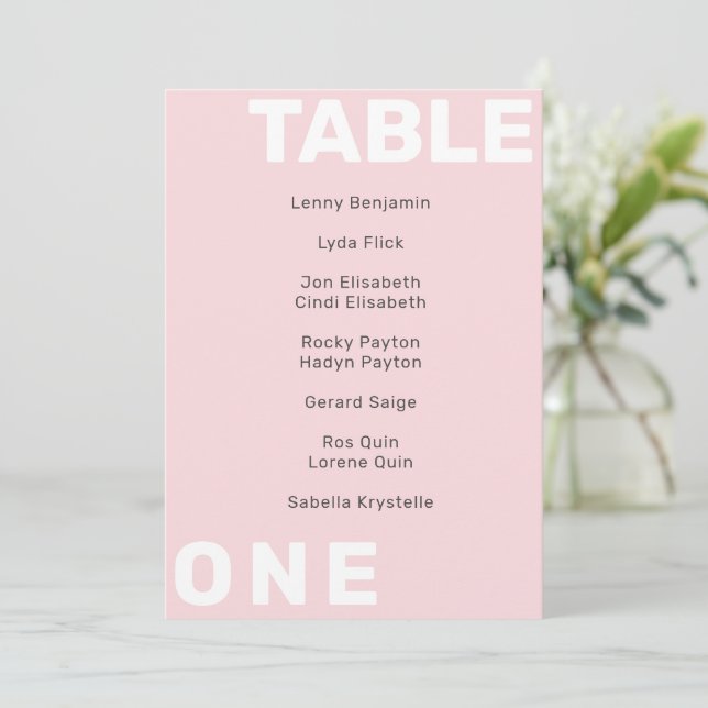 Modern bold Table Number Seating Chart (Standing Front)