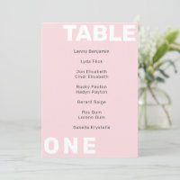 Modern bold Table Number Seating Chart