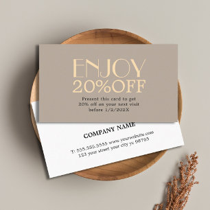Modern Bold Taupe Golden Yellow Salon Discount Card