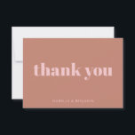 Modern Bold Terracotta Pink Custom Wedding Thank You Card<br><div class="desc">Modern Bold Terracotta and Pink Custom Wedding Thank You Card</div>
