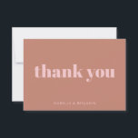 Modern Bold Terracotta Pink Custom Wedding Thank You Card<br><div class="desc">Modern Bold Terracotta and Pink Custom Wedding Thank You Card</div>