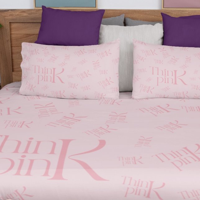 Modern Bold Think Pink Freak Typography Accent Pillow (Creator Uploaded)