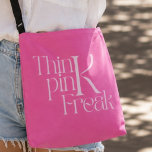 Modern Bold Think Pink Freak Typography Crossbody Bag<br><div class="desc">Modern Bold Think Pink Freak Typography Cross body Bag. Bold pink typography with a modern fashion-inspired aesthetic. This striking “Think Pink Freak” design blends editorial-style lettering with expressive pink energy for a unique statement look. Perfect for creating your own pink campaign message — from kindness and anti-bullying/LGBTQ rights events to...</div>