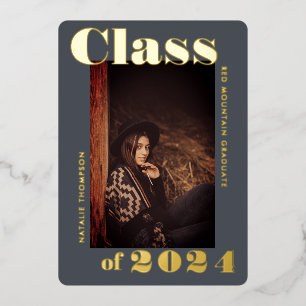 Modern Bold Typography 2024 Graduation Party Grey