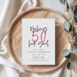 Modern bold typography 50th birthday party<br><div class="desc">Making 50 look good birthday invitation. Modern script text monochrome design. Part of a collection.</div>