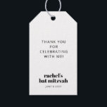 Modern Bold Typography Black and White Bat Mitzvah Gift Tags<br><div class="desc">Personalized Modern Bold Typography Black and White Bat Mitzvah Gift Tag</div>