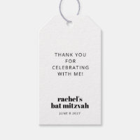 Modern Bold Typography Black and White Bat Mitzvah