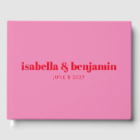 Modern Bold Typography Bright Pink and Red Wedding