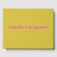 Modern Bold Typography Bright Pink Yellow Wedding