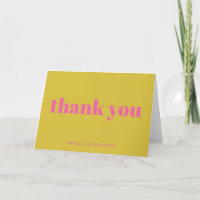Modern Bold Typography Bright Pink Yellow Wedding