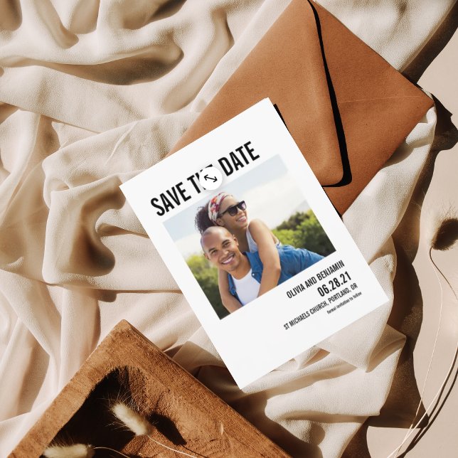 modern bold typography chic save the date postcard (Creator Uploaded)