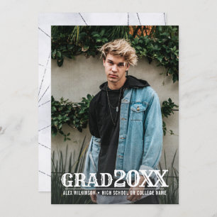 Modern Bold Typography Minimal Photo Graduation Announcement