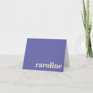 Modern Bold Typography Monogrammed Name   Purple Note Card