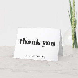 Modern Bold Typography Personalized White Thank You Card