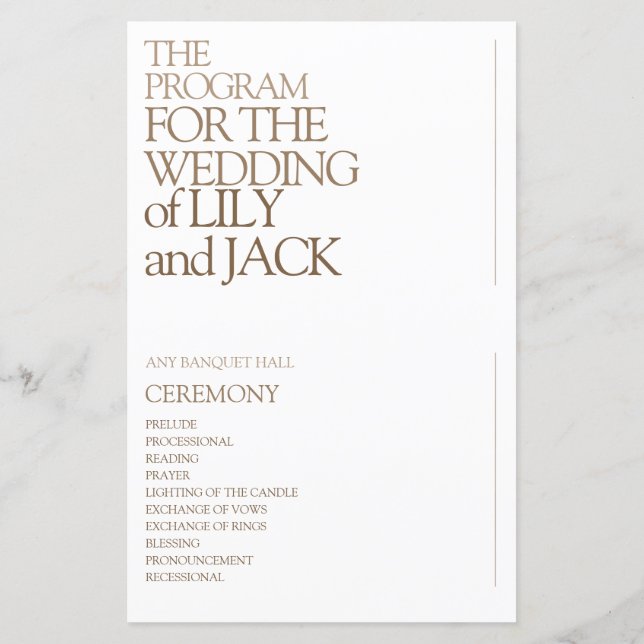  Modern Bold Typography Save the Date Program (Back)