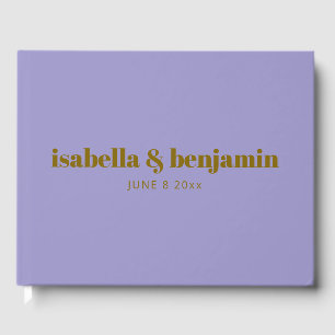 Modern Bold Typography Soft Purple Wedding Custom Guest Book