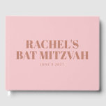 Modern Bold Typography Terracotta Pink Bat Mitzvah Guest Book<br><div class="desc">Personalized Modern Bold Typography Terracotta Pink Bat Mitzvah Guest Book</div>