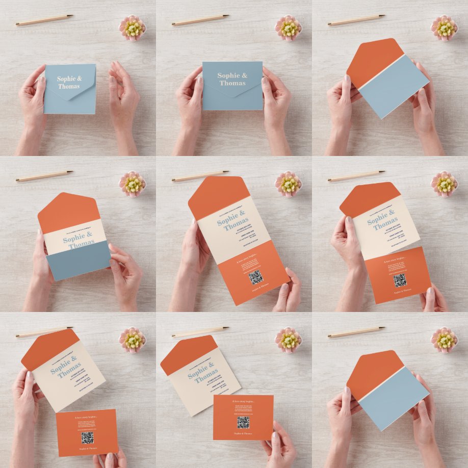 Modern Bold Typography Wedding All In One Invitation