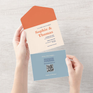Modern Bold Typography Wedding  All In One Invitation