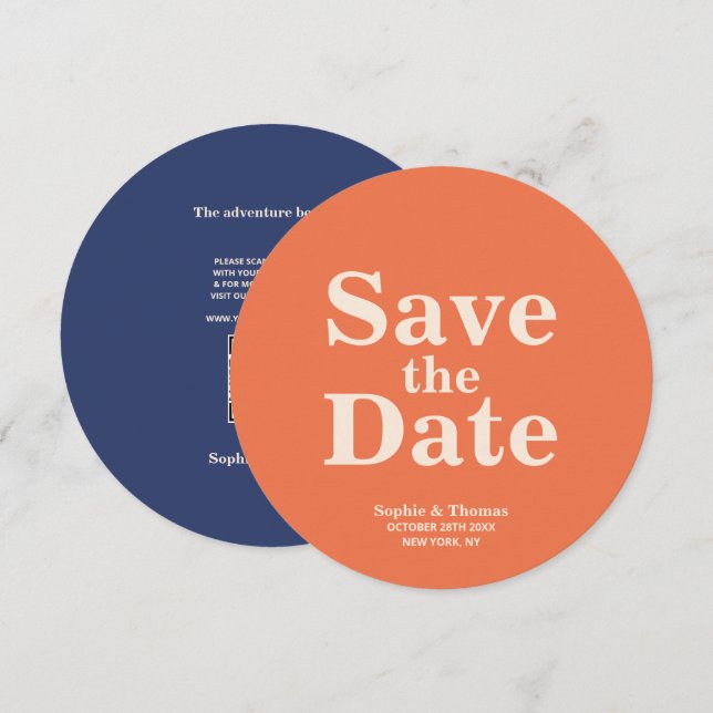 Modern Bold Typography Wedding Save the Date (Front/Back)