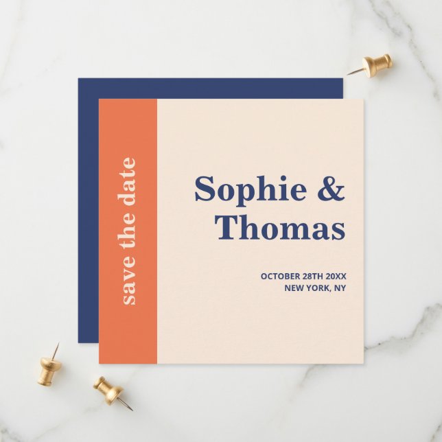 Modern Bold Typography Wedding Save the Date (Front/Back In Situ)