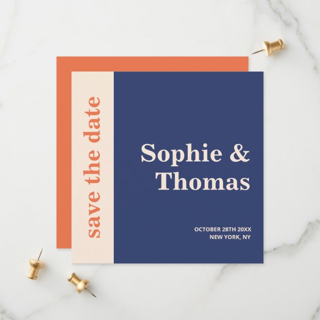 Modern Bold Typography Wedding Save the Date (Front/Back In Situ)