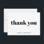Modern Bold Typography White Custom Wedding Flat Thank You Card<br><div class="desc">Modern Bold Typography Custom Wedding Flat Thank You Card in White</div>