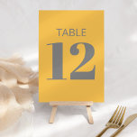 Modern Bold Typography Yellow and Grey Bat Mitzvah Table Number<br><div class="desc">Modern Bold Typography Yellow and Grey Bat Mitzvah Table Number</div>