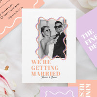 modern Bold Wavy funky Lilac & Peach Wedding