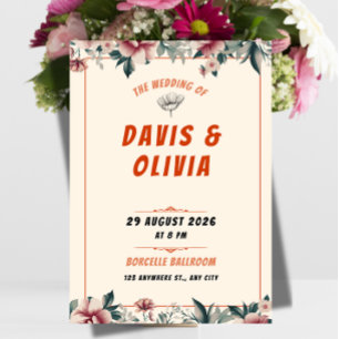 Modern Bold Wedding Invitation - Clean Elegant 
